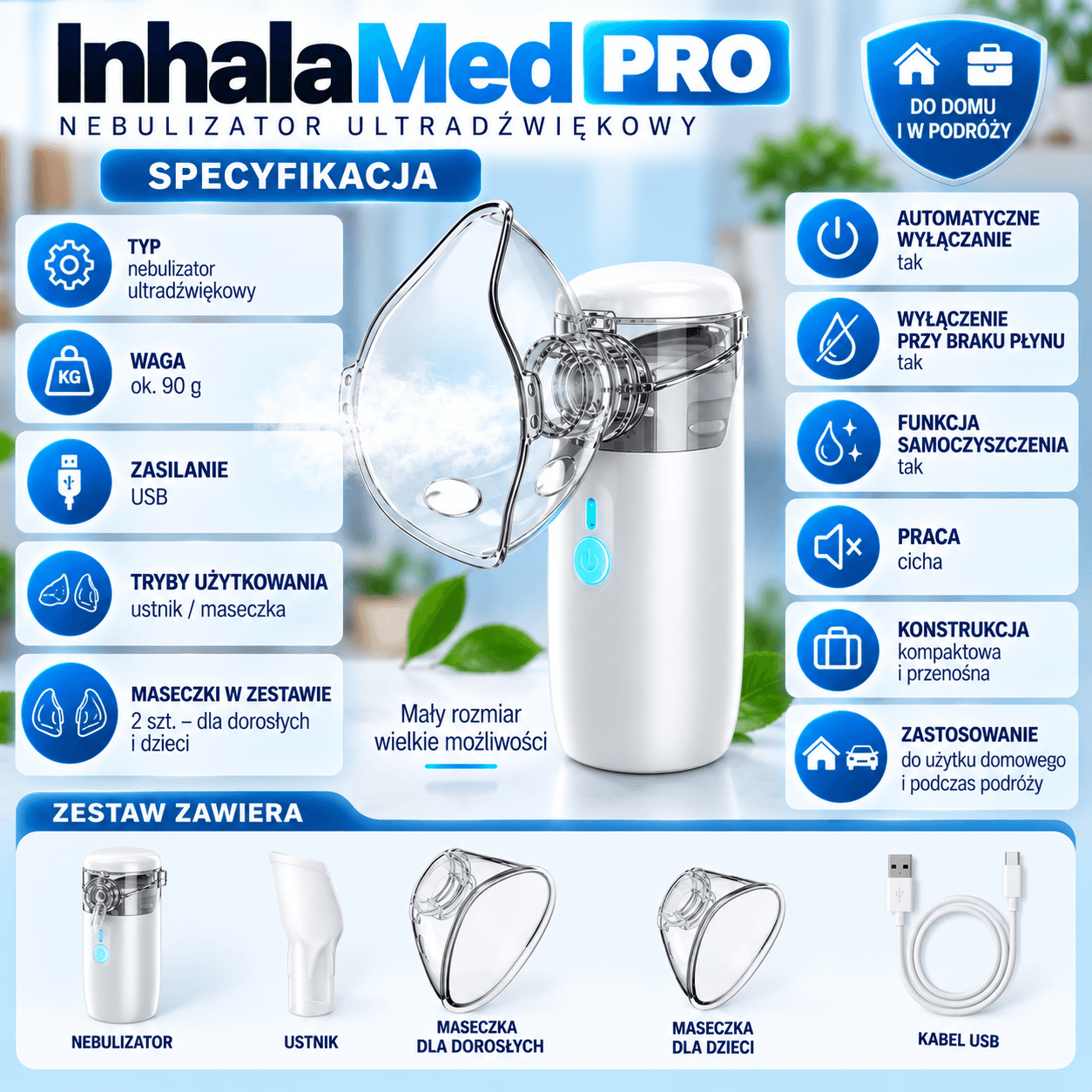 💨InhalaMED PRO~Inhalator Nebulizator Ultradźwiękowy💨